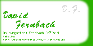 david fernbach business card